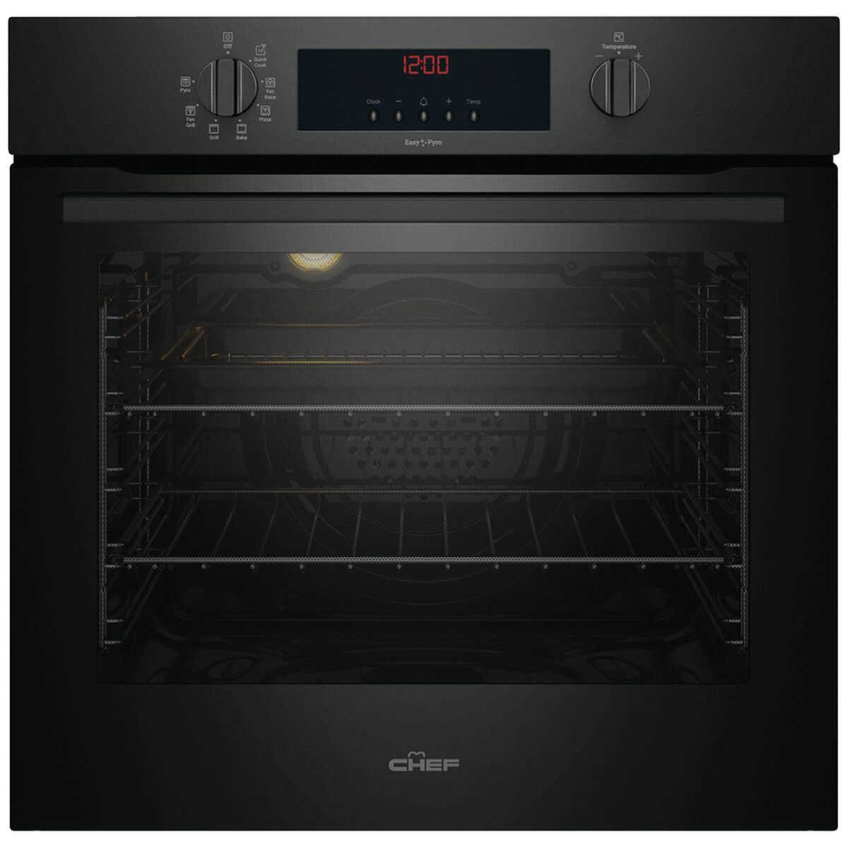 CVEP614DB - 60cm Multifunction Oven, Pyrolytic Cleaning - Black