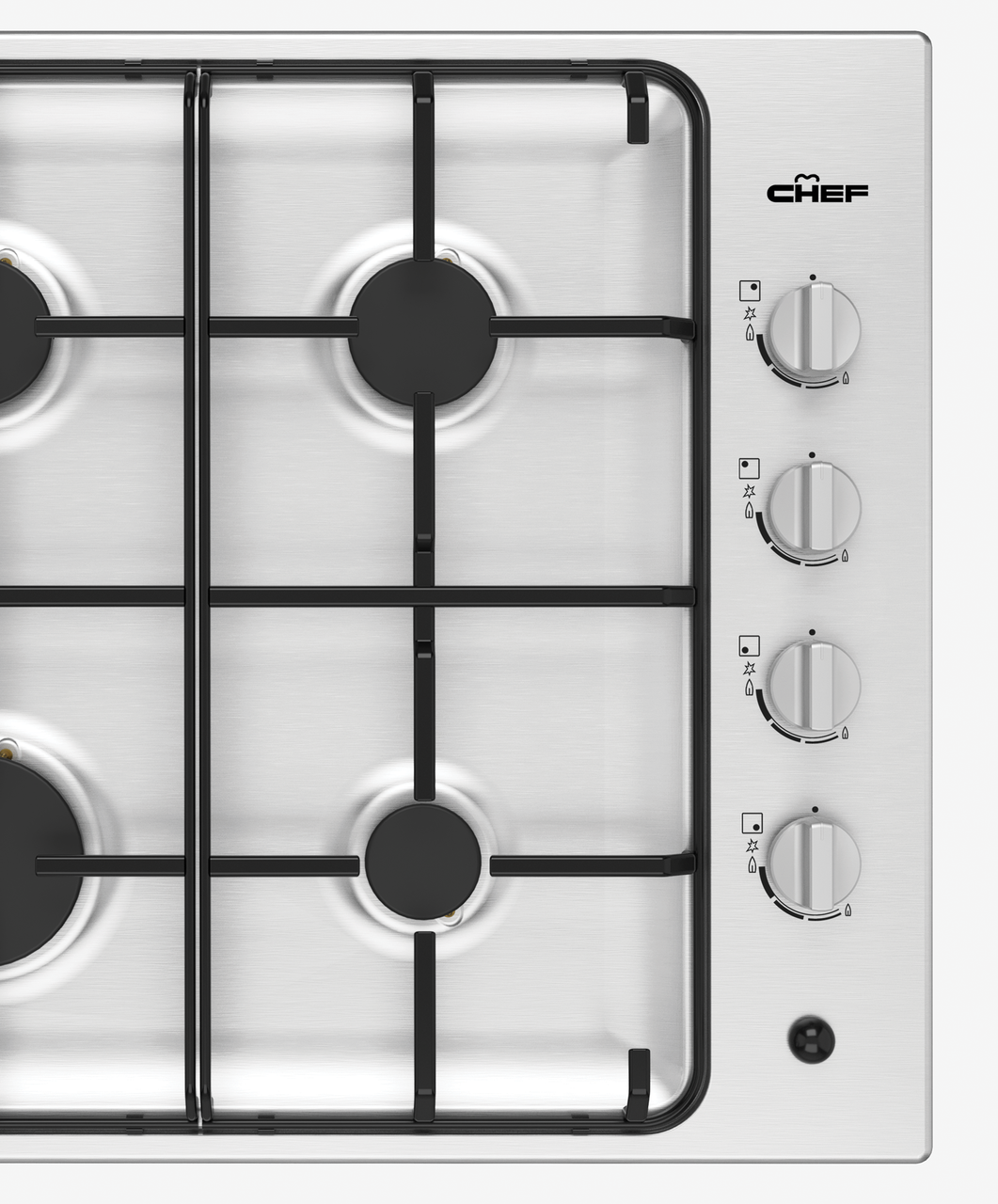 CHG642SB -  60cm 4 Burner Gas Cooktop with Battery Ignition - Stainless Steel