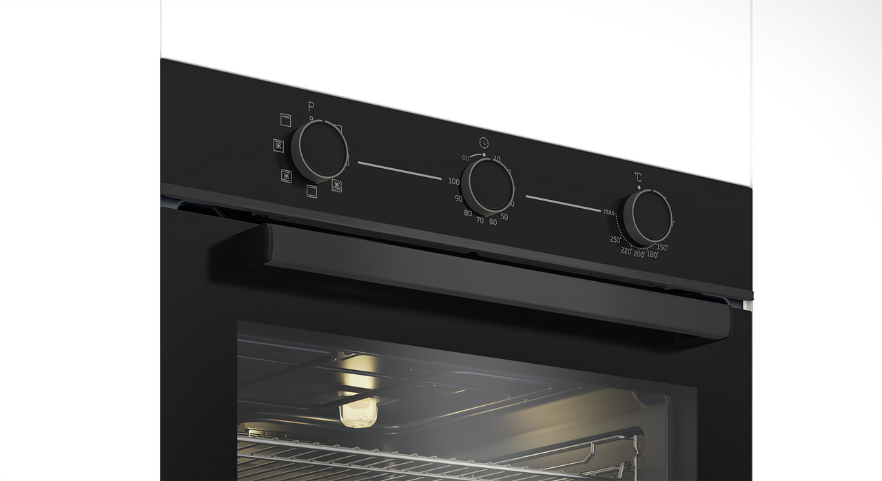 BBO6850MDX - 60cm Multifunction Oven - Dark Stainless Steel / Black Glass