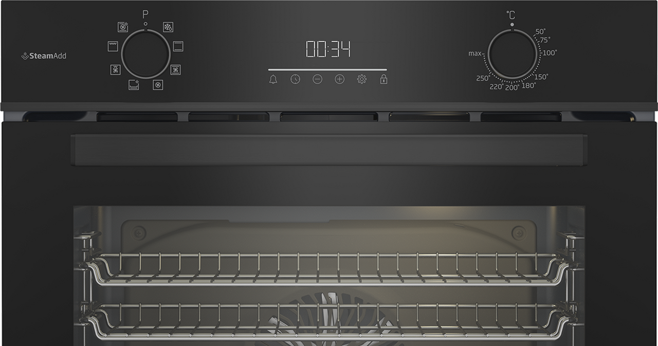 BBO6851MDX - 60cm Multifunction Oven - Dark Stainless Steel / Black Glass