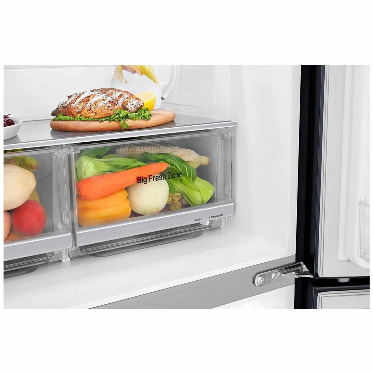 GF-L570MBNL - 570L Slim French Door Fridge with Non Plumbed Ice & Water - Matte Black