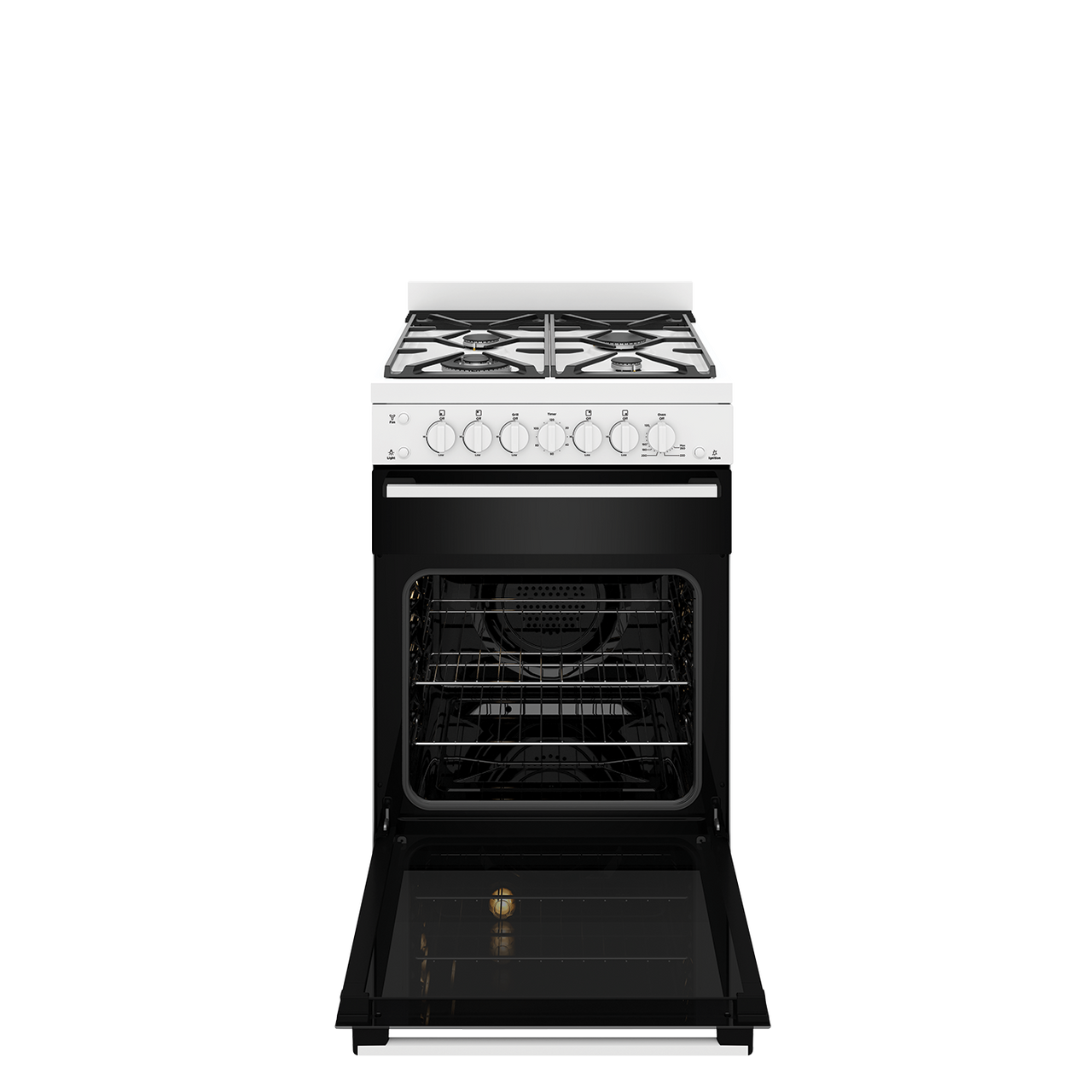 WFG612WC - 60cm Nat Gas Freestanding Cooker, Separate Grill and Wok Burner - White