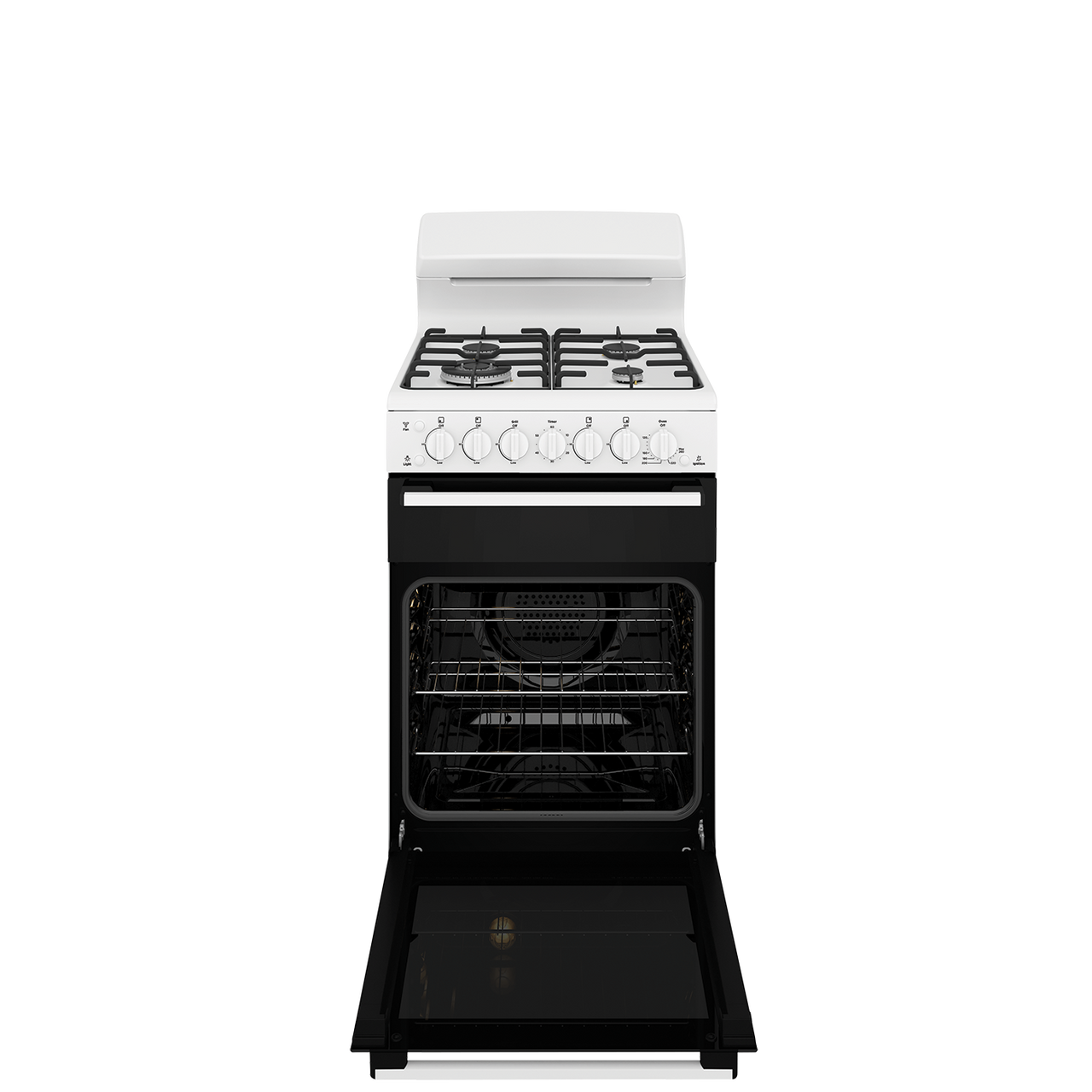 WLG512WC - 54cm Nat Gas Freestanding Cooker, Separate Grill and Wok Burner - White