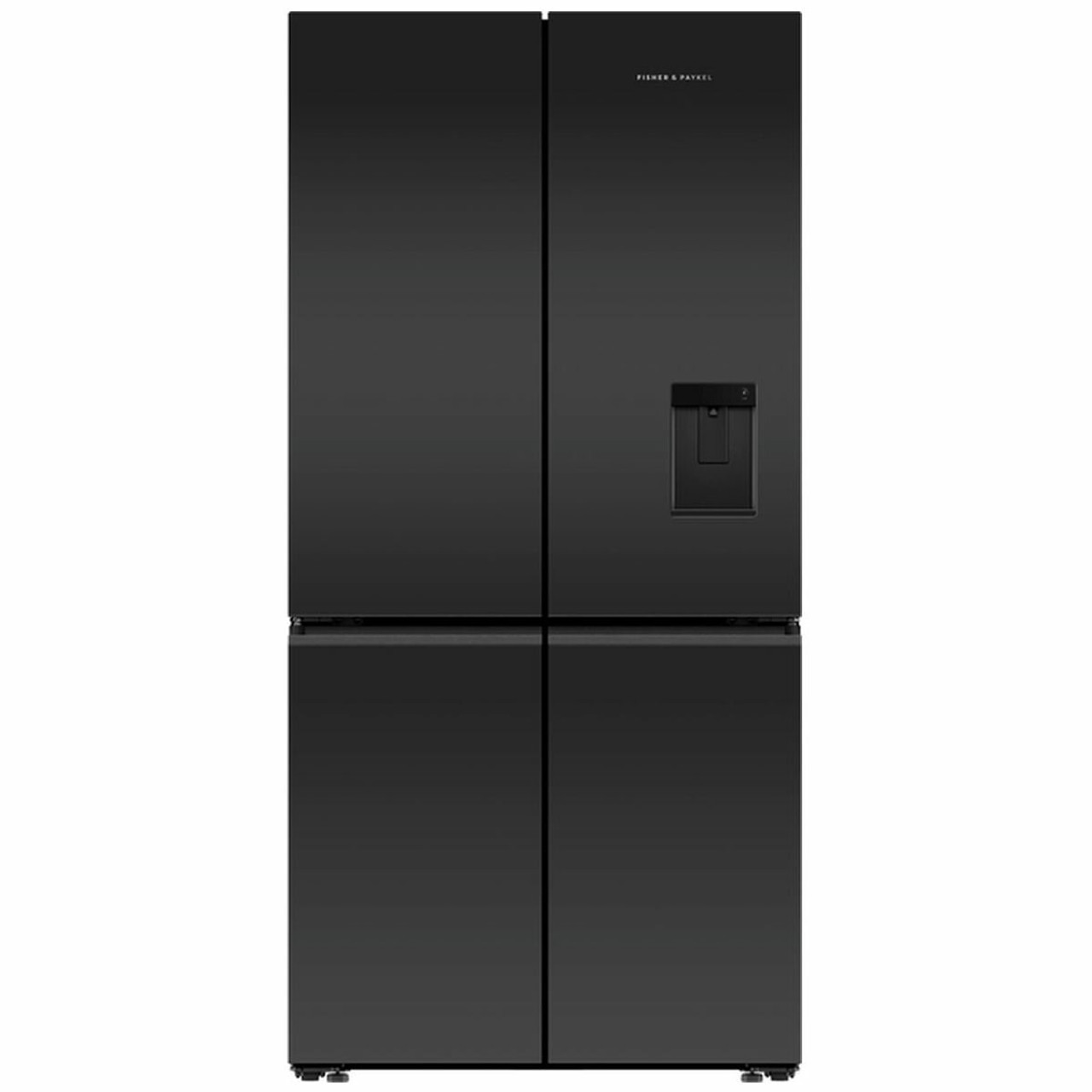 RF730QZUVB1 - 690L Quad Door Refrigerator with Ice & Water - Matte Black Glass