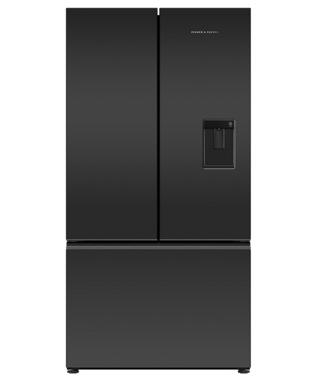 RF610AZUB5 - 569L French Door Fridge, Handless - Matte Black Glass