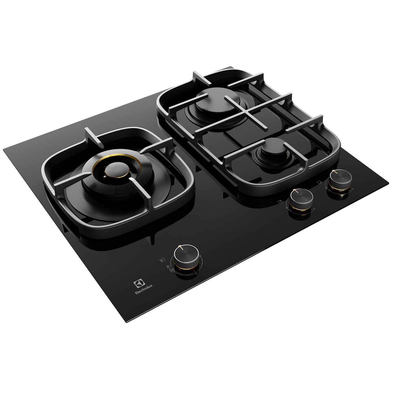 EHG635BE - 60cm 3 Burner Ceramic Gas Cooktop - Black