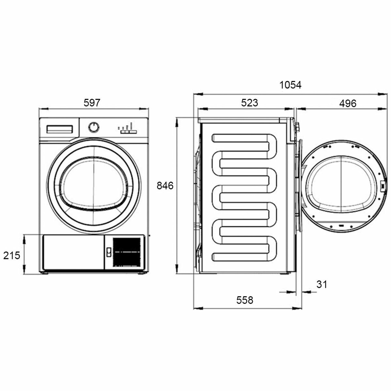 BDP710W - 7kg Heat Pump Dryer - White