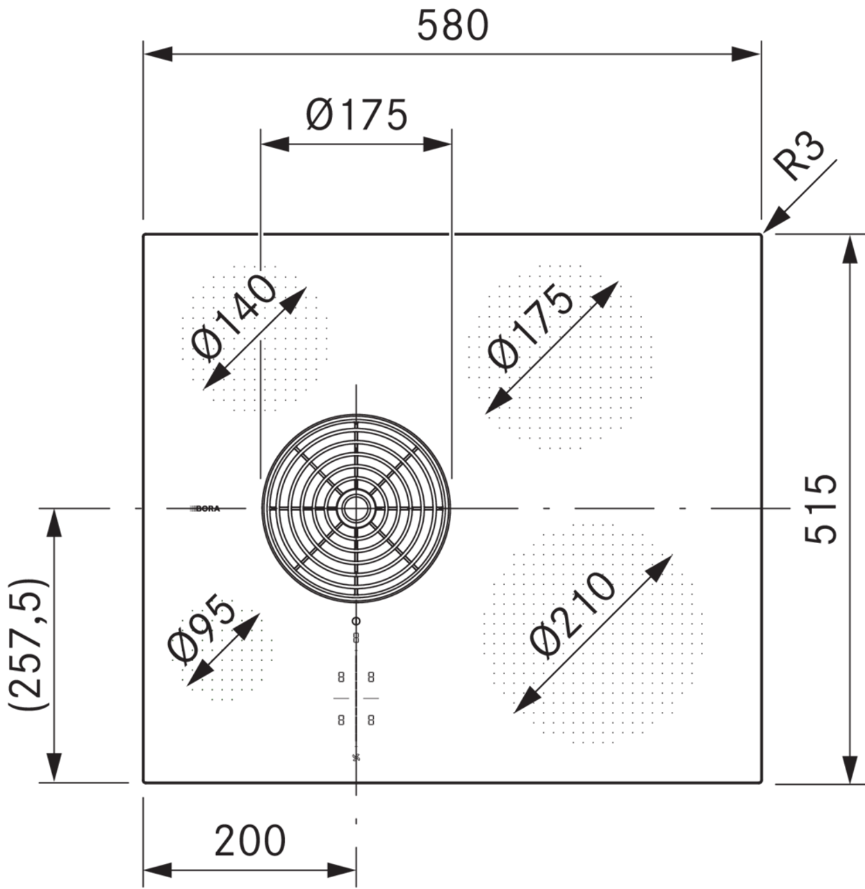 PURSU - S Pure Induction Cooktop with Integrated Cooktop Extractor Recirculation - Black