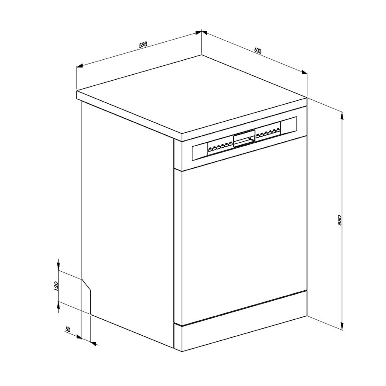 DWA615DX3 - 60cm Diamond Series Freestanding Dishwasher - Stainless Steel