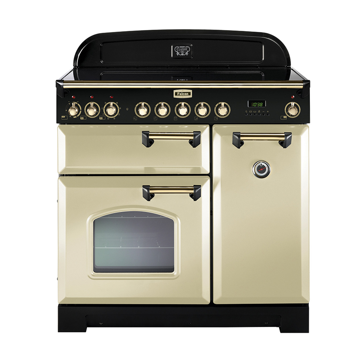 CDL90EIWHBR - 90cm Classic Deluxe Induction Range Cooker - White & Brass