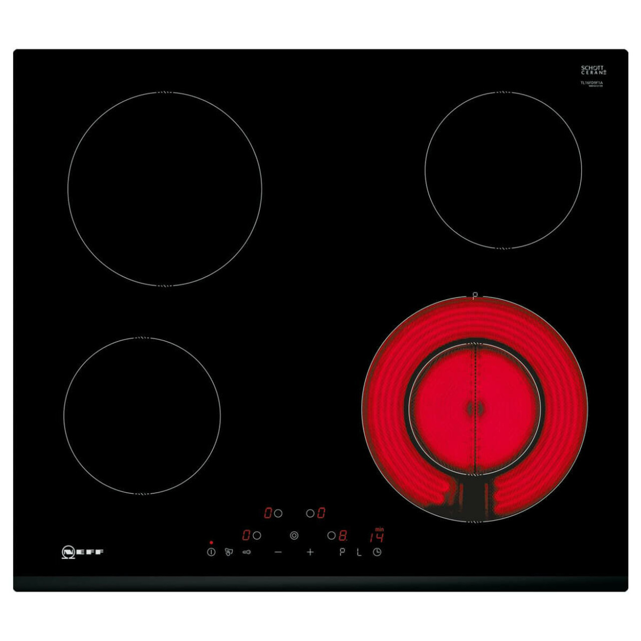 TL16FD9F1A - 60cm Electric Cooktop with TouchControl - Black