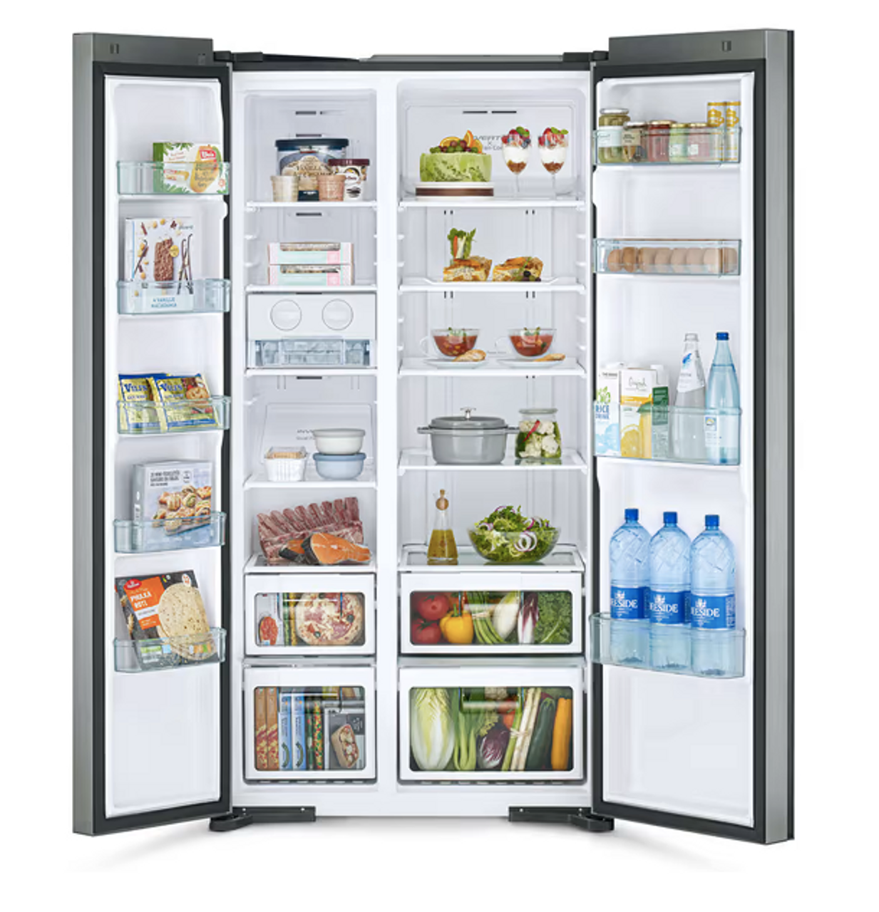 RS800PT0GBL - 595L Side by Side Inverter Refrigerator - Black Glass