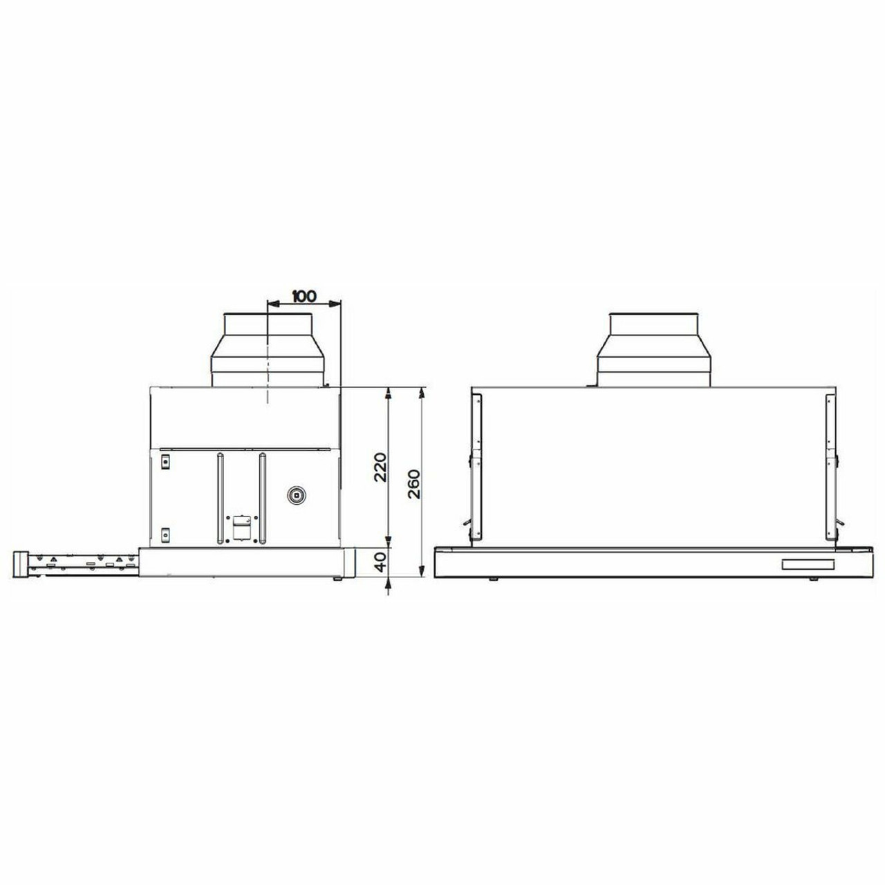 STH950X - 90cm Telescopic Undermount Rangehood - Stainless Steel