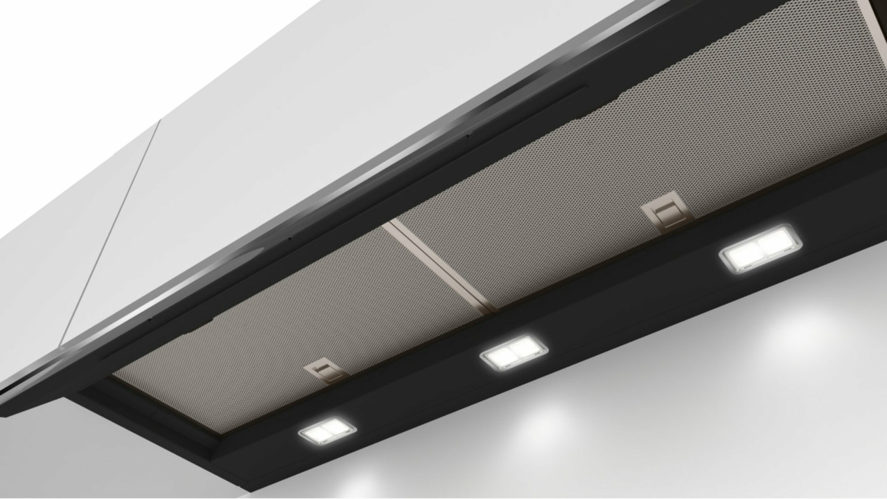 DBB97AM60A- 90cm Series 6 Integrated Rangehood with Glass Visor - Black