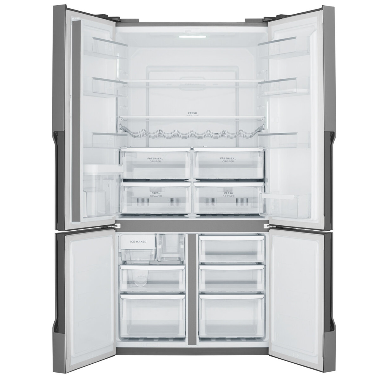 WQE5660SA – 564L French Quad Door Fridge with Water Dispenser – Stainless Steel