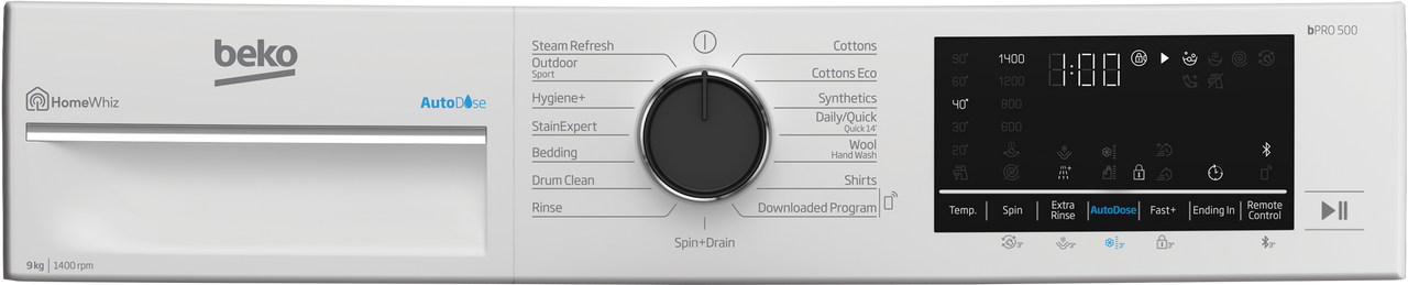 BFLB902ADW 9kg Front Load Washing Machine with Autodose and Steam White