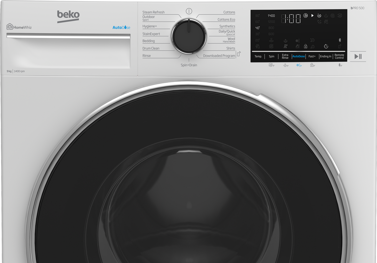 BFLB902ADW 9kg Front Load Washing Machine with Autodose and Steam White