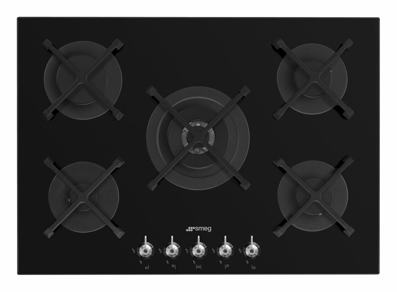 PV375NAU - 75cm Classic Gas On Tempered Glass Cooktop - Black