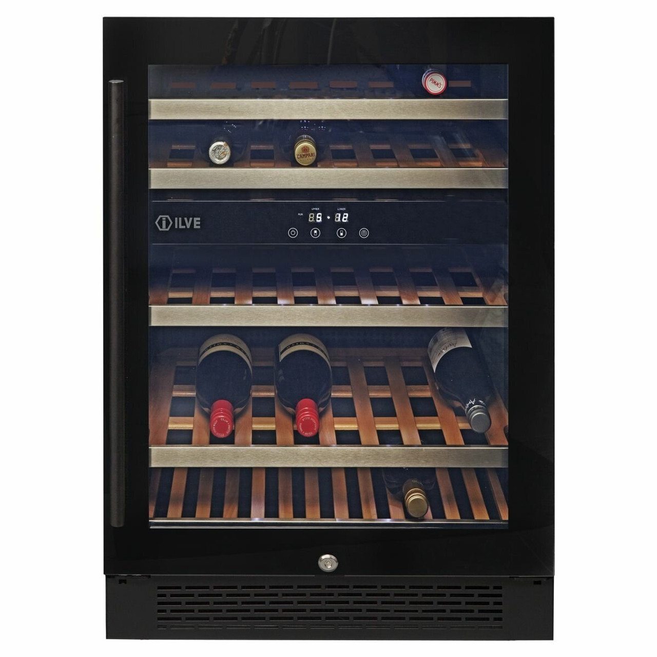 ILWD37BVR – 37 Bottles Wine Storage Cabinet - Black Glass 	