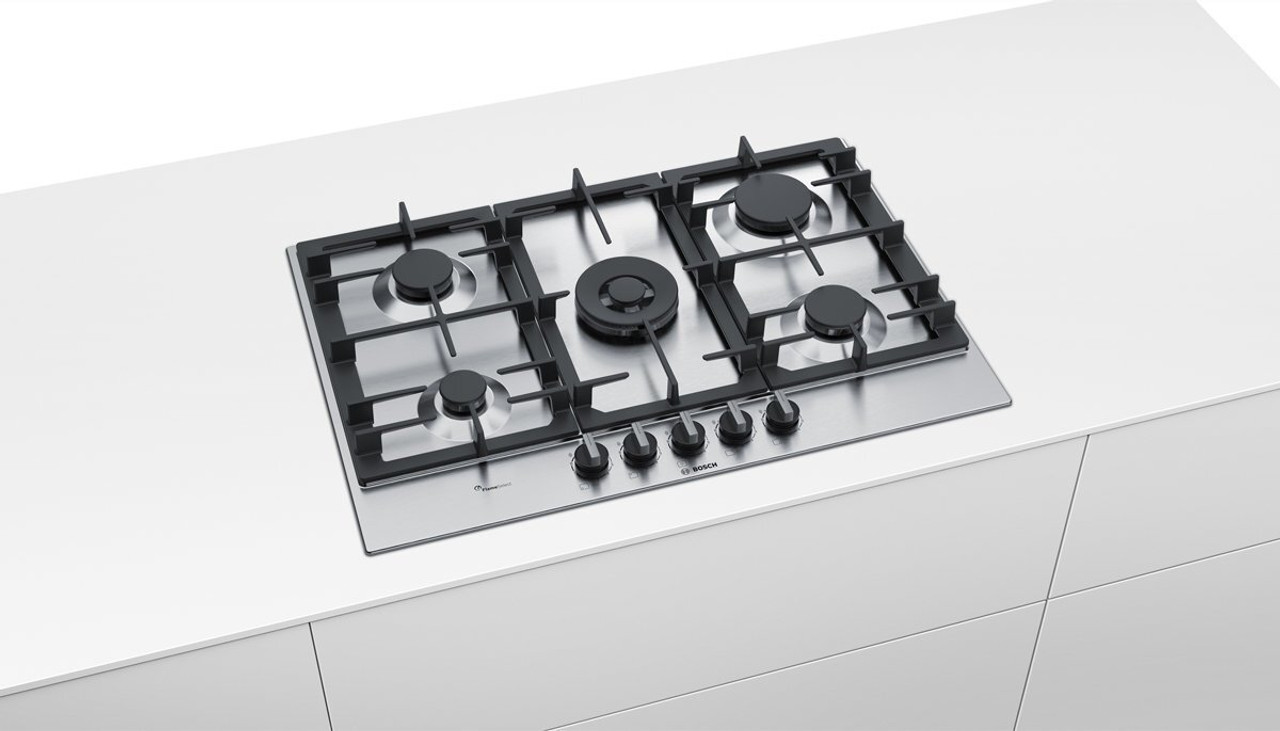 PCR7A5B90A - Bosch Serie 6 75cm Natural Gas Cooktop - Stainless Steel