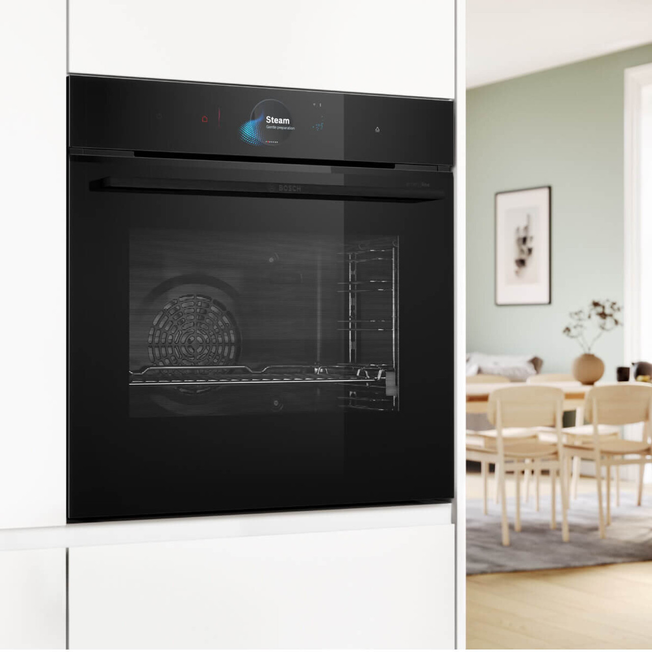 HRG978NB1A - Bosch Series 8 Accentline 60cm Built-In Oven with Added Steam Function - Black