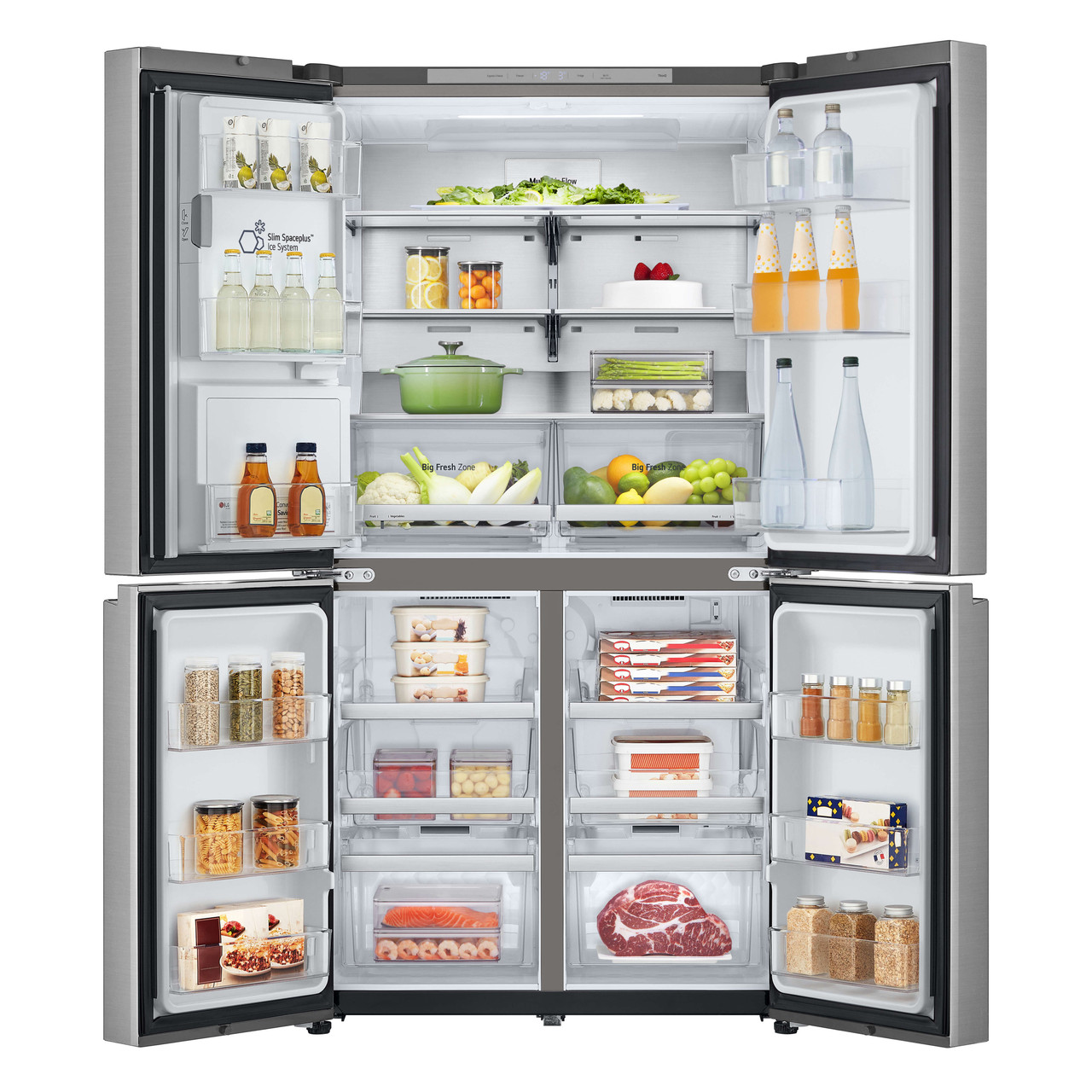 French Door Fridge With Ice And Water Stainless Steel 