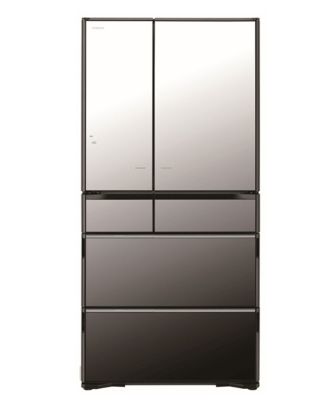 Hitachi 735l Multi Drawer French Door Fridge, Mirror Glass 