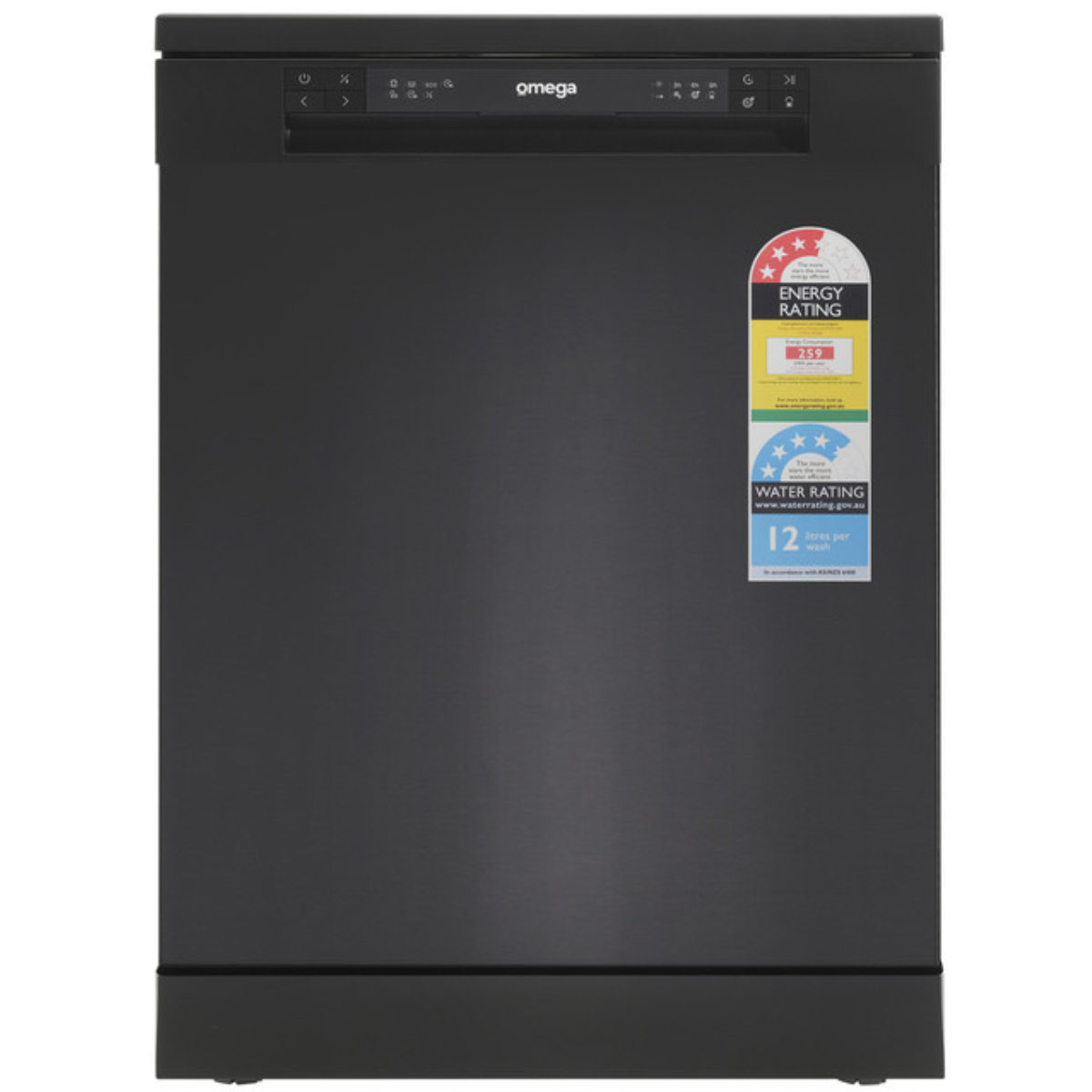 ODWF6014BX -  60cm Freestanding Dishwasher Black Stainless Steel - Black