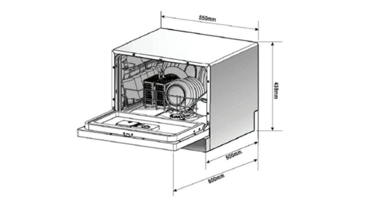  ODW101W - Benchtop Dishwasher - White