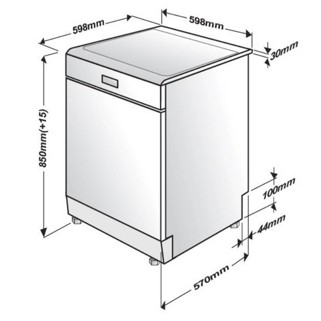 BDFB1430B - Freestanding Dishwasher 14 Place - Black