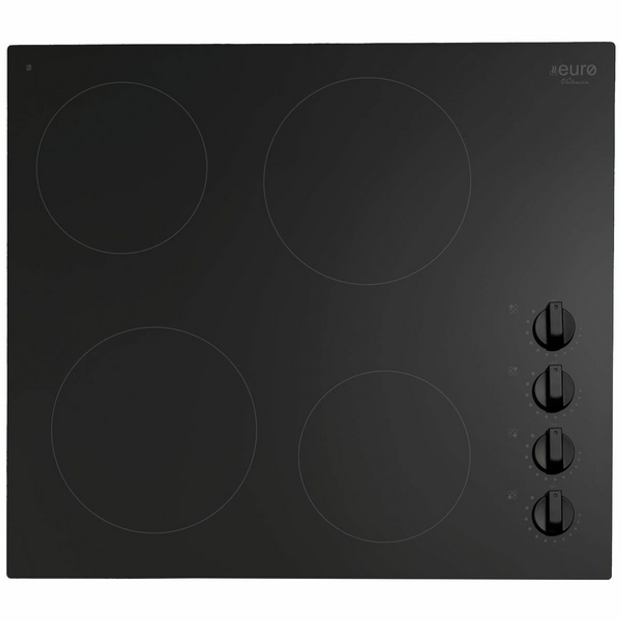 60cm 4 Zone Electric Cooktop Black