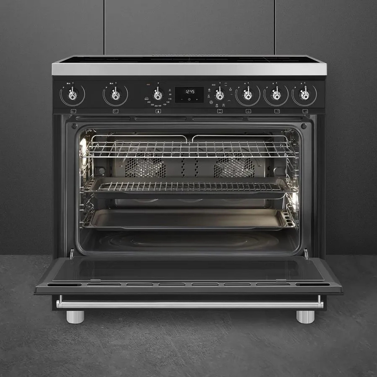 90CM Classic Matte Black Freestanding Cooker    