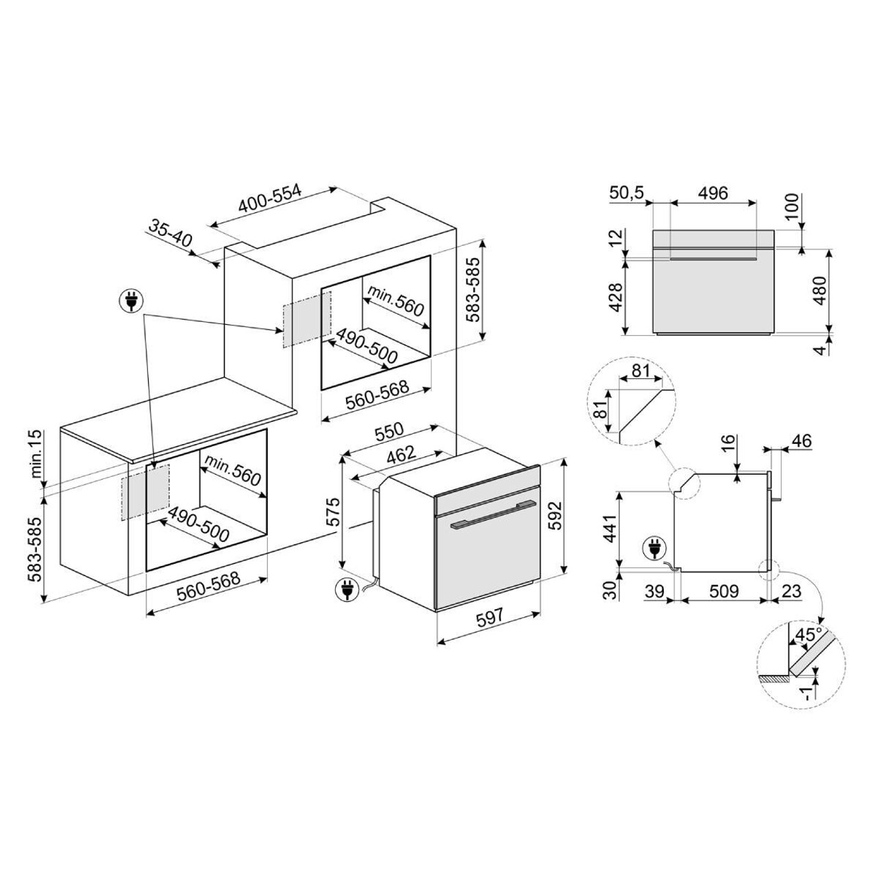 Linea 60cm Pyro Steam Oven - Neptune Grey