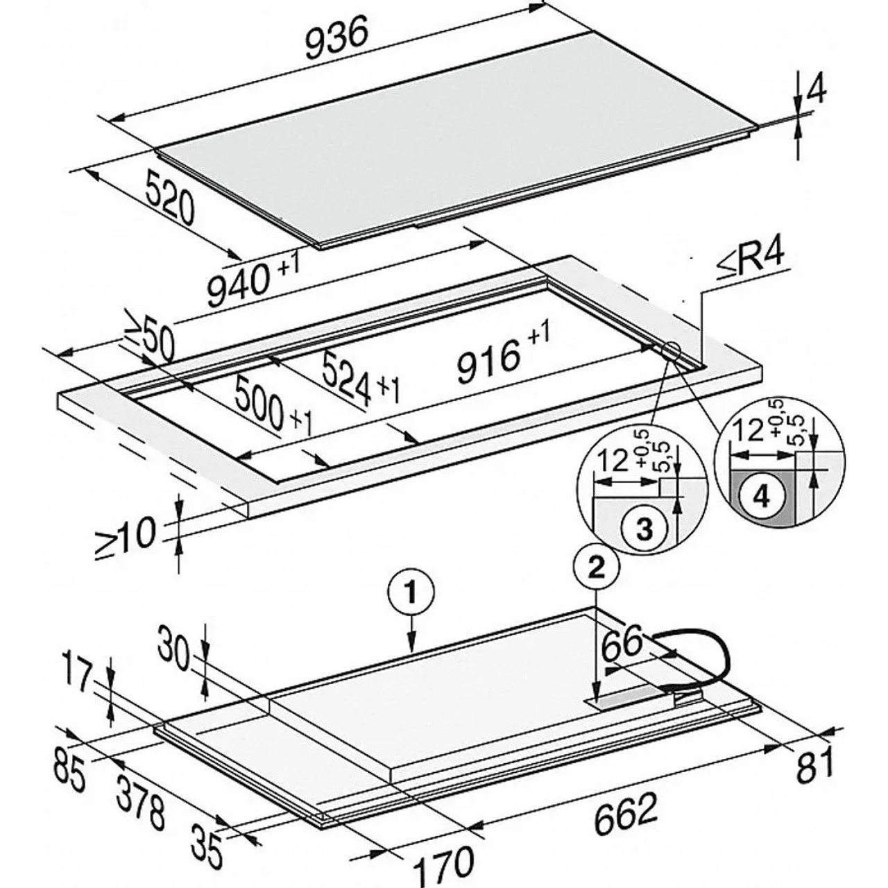 90cm Induction Cooktop 