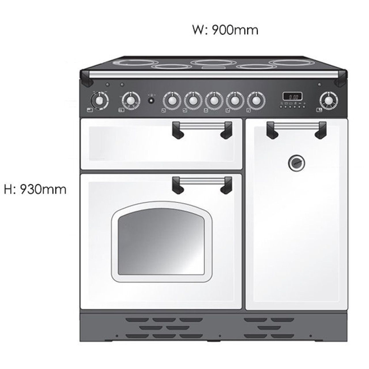 PROP90EI5GBCH - 90cm Freestanding Electric Oven/Stove - Black
