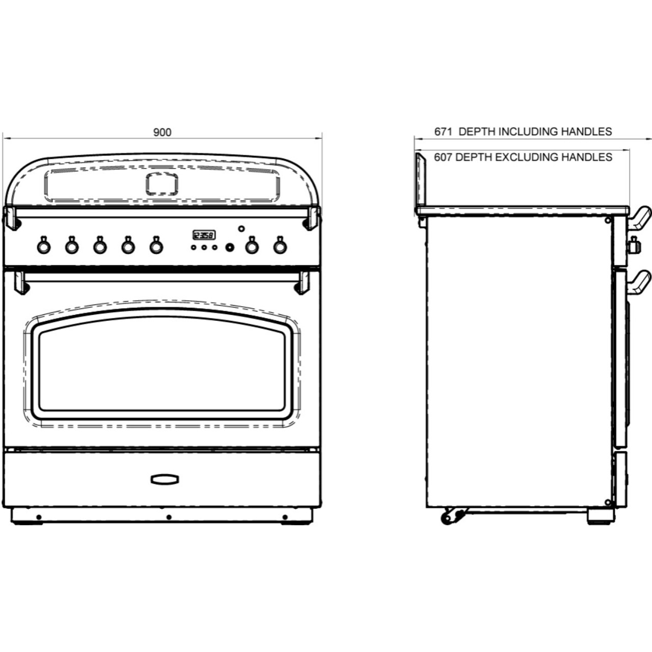 CLA90FXEIWHBR - 90cm Classic FX Induction White & Brass Oven/Stove - White