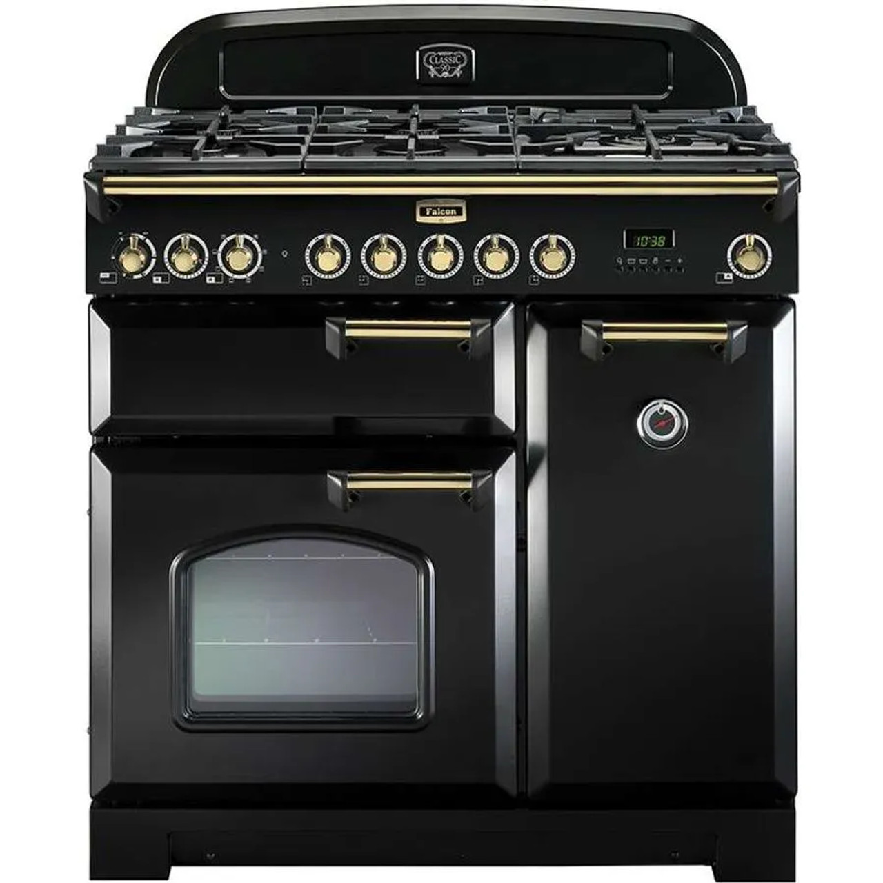 CDL90DFBLBR - Classic Deluxe 90cm Black And Brass Dual Fuel Freestanding Cooker - Black