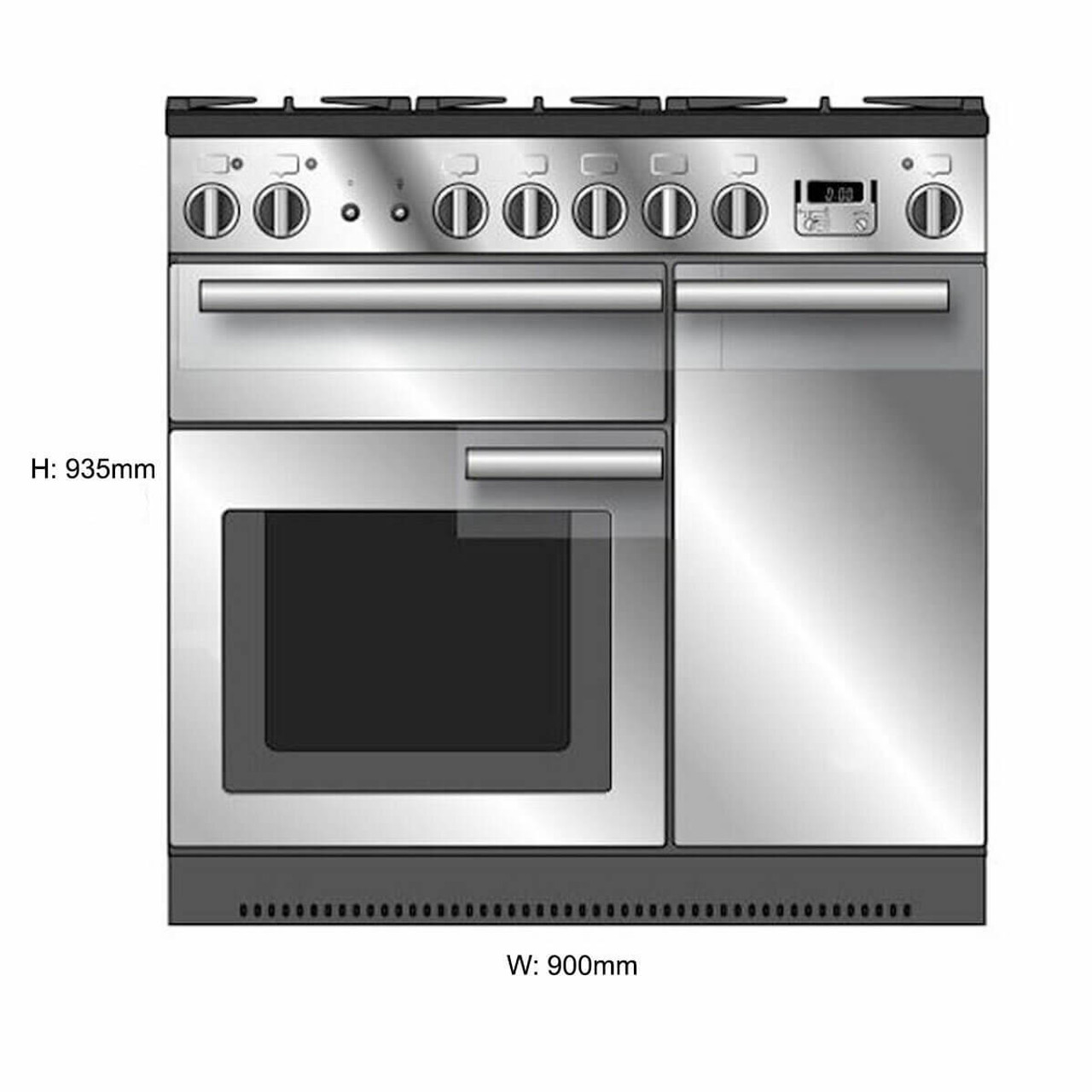 ELS90DFWHN - 90cm Elise Freestanding Dual Fuel Oven/Stove -  White