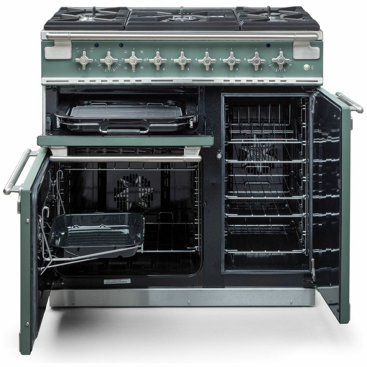 ELS90DFMGN - 90cm Elise Freestanding Dual Fuel Oven/Stove -  Green