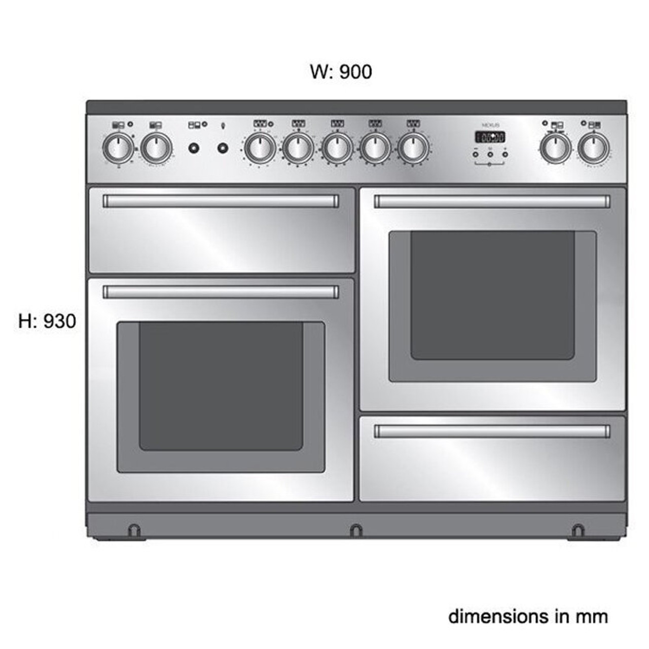 NEX90EISLCH - 90cm Freestanding Electric Oven/Stove - Grey