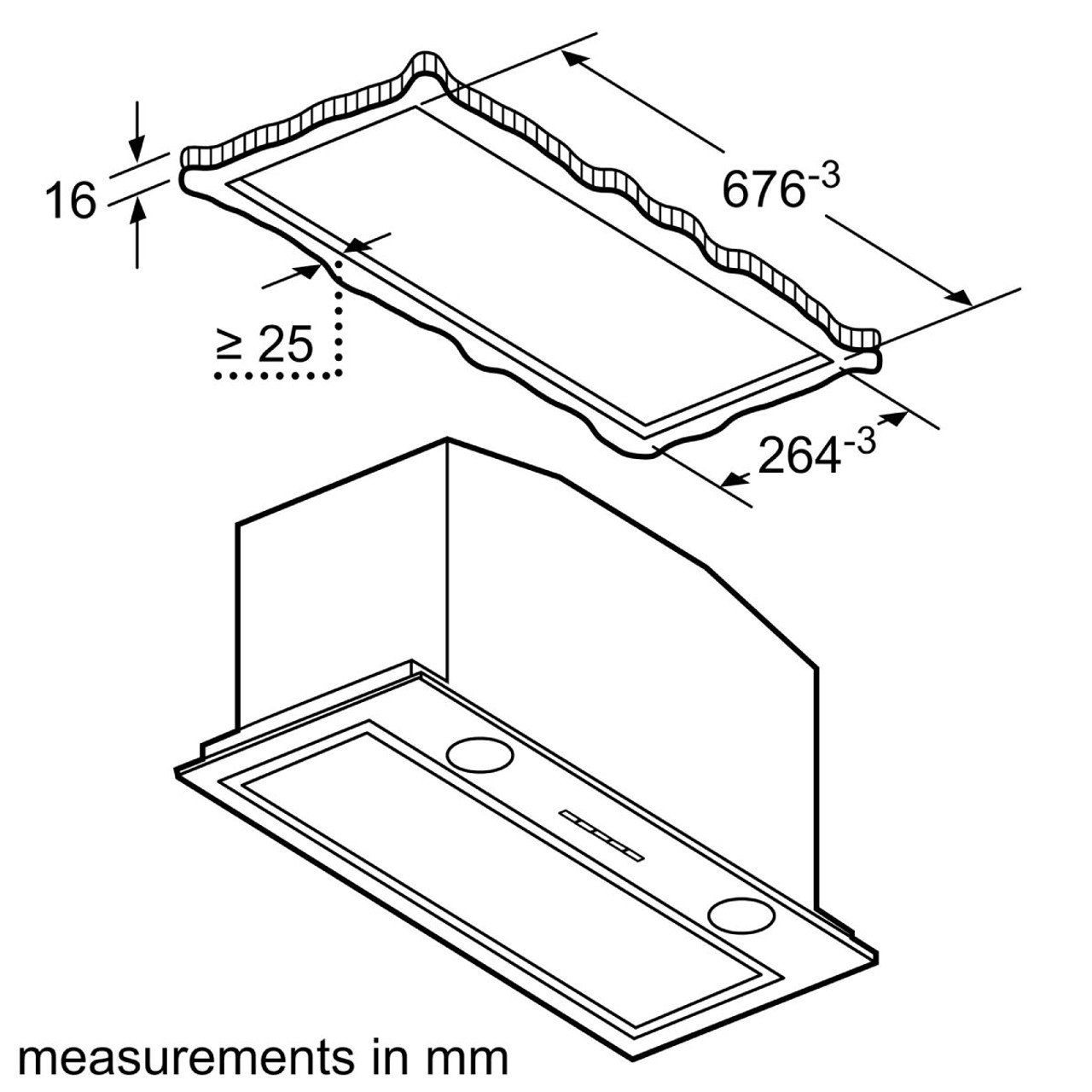 D57ML67N1A - 70cm Undermount Rangehood - Brushed Steel