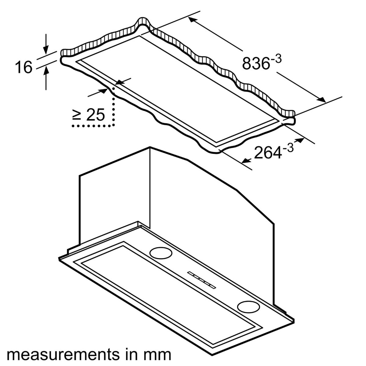 D58ML66N1A - 86cm Under Cupboard Rangehood - Brushed Steel