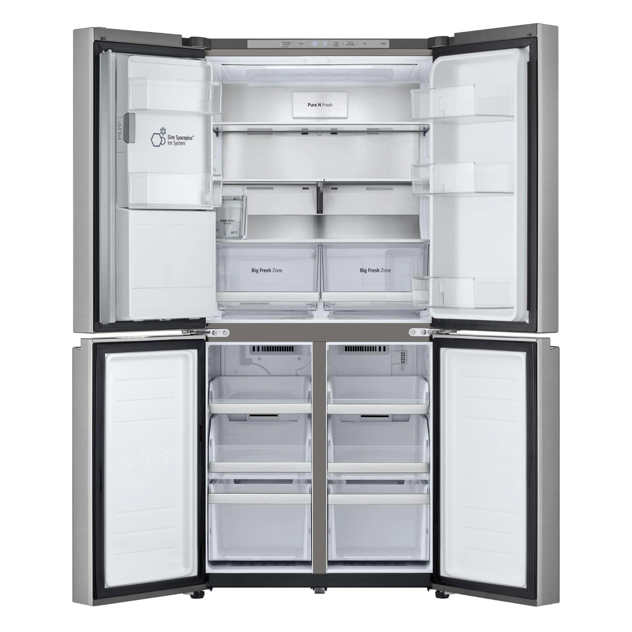 GF-LN500PL - 508L Slim French Door Fridge with Non-Plumbed Ice & Water Dispenser - Stainless Finish