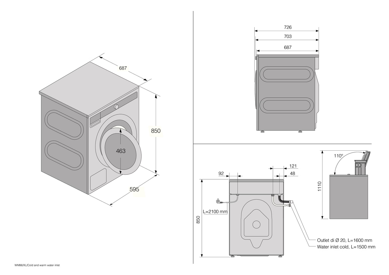 W3114CXLWAU Logic 11kg Steel Seal Washing Machine