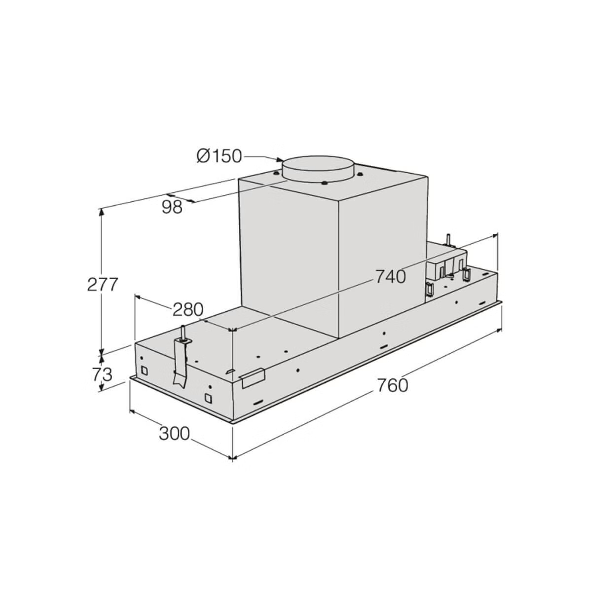 CBB761SSC 76cm Undermount Rangehood