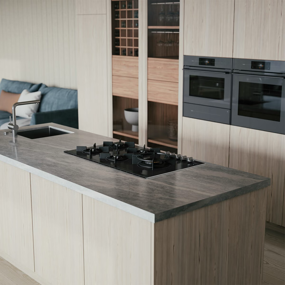 HG8953BGD1 90cm Natural Gas 5 Burner Cooktop with Fusion Volcano Burner