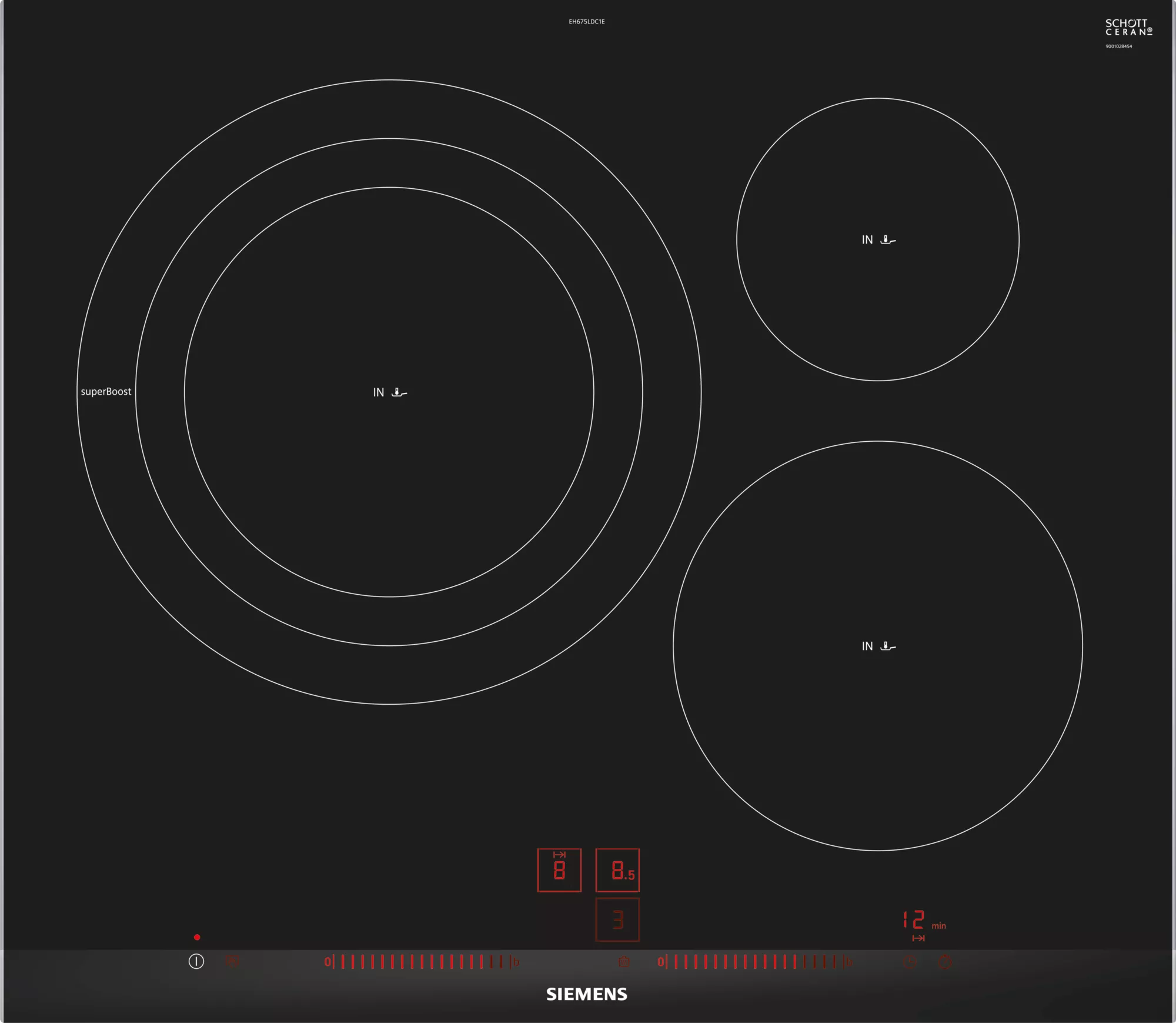 EH675LDC1E 60cm iQ300 3 Zone Induction Cooktop Spartan Appliances