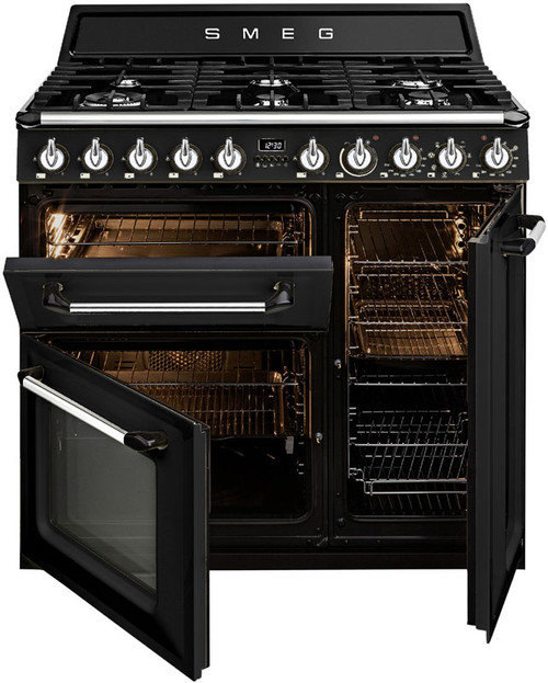 TRA93BL - 90cm Victoria Thermoseal Freestanding Cooker, Seperate Grill - Black