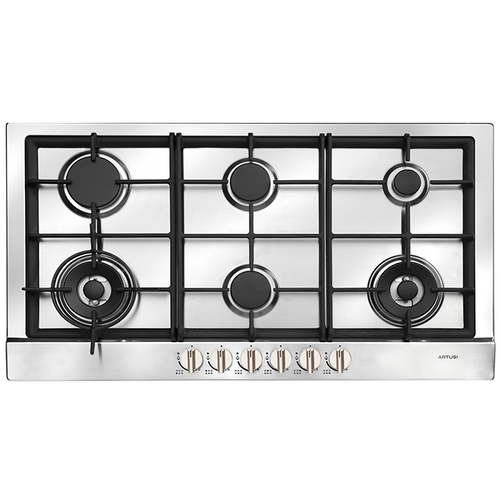 AGH90XFFD - 90cm 6 Burner Gas Cooktop With 2 Wok Burners - Stainless Steel AGH90XFFD - 90cm 6 Burner Gas Cooktop With 2 Wok Burners - Stainless Steel