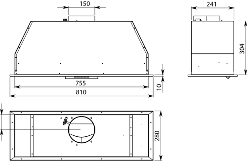 F3GP80S1 - 80cm Gruppo Incasso Pro Undermount Rangehood - Stainless Steel